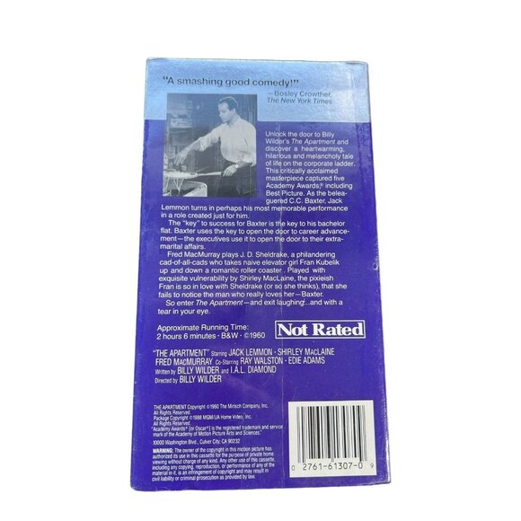 The Apartment VHS 1988 Shirley MacLaine, John Lennon New - Picture 2 of 4